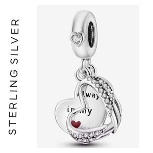 🌟 S925 Sterling Silver Always in My Heart Dangle Charm